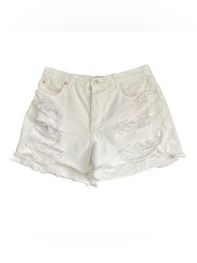 We The Free Distressed White Denim Shorts Sz 28 Y2K Festival